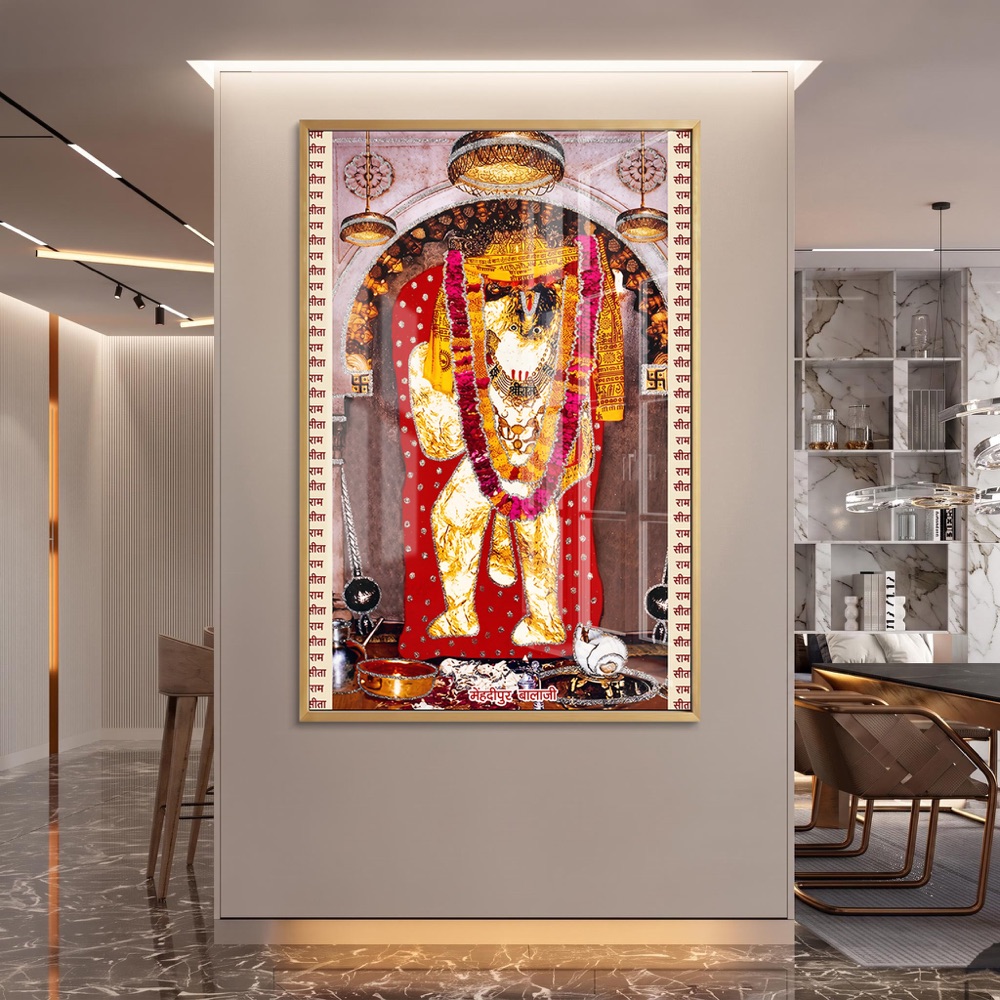 Shri Mehendipur Balaji Sacred Idol Glass Art - Image 2