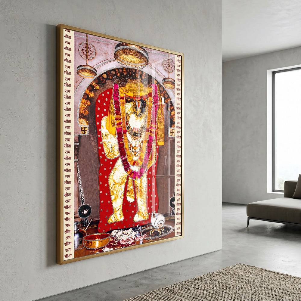 Shri Mehendipur Balaji Sacred Idol Glass Art - Image 3