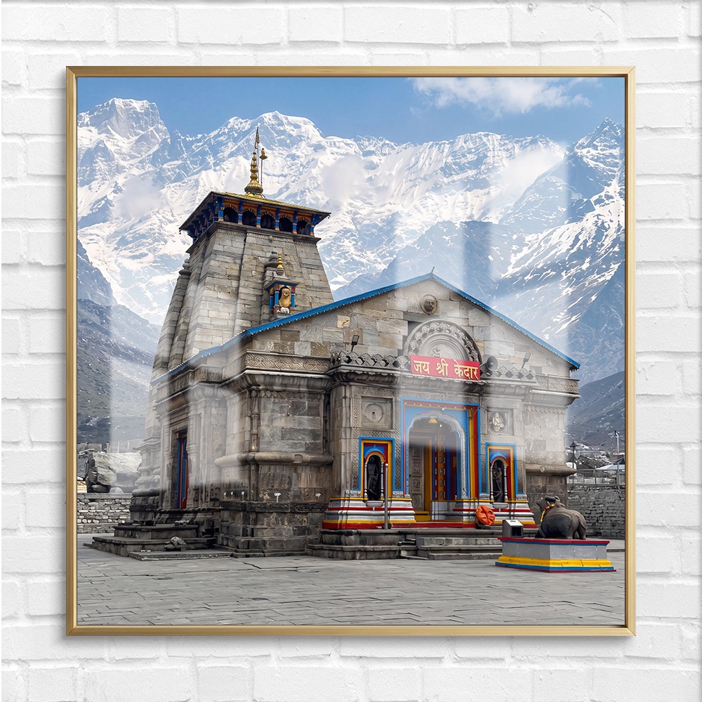 Kedarnath Temple In Snow Glass Art - Image 4