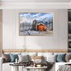 Illuminated Kedarnath Temple Winter Landscape Painting