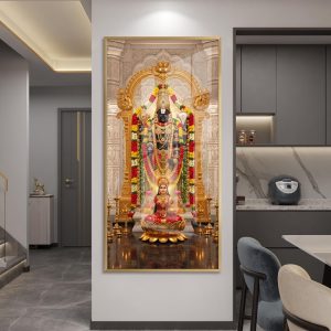 Tirupati Balaji and Lakshmi Ji White Mandir Art
