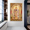 Radiant Sunburst Golden Tirupati Balaji Wall Art