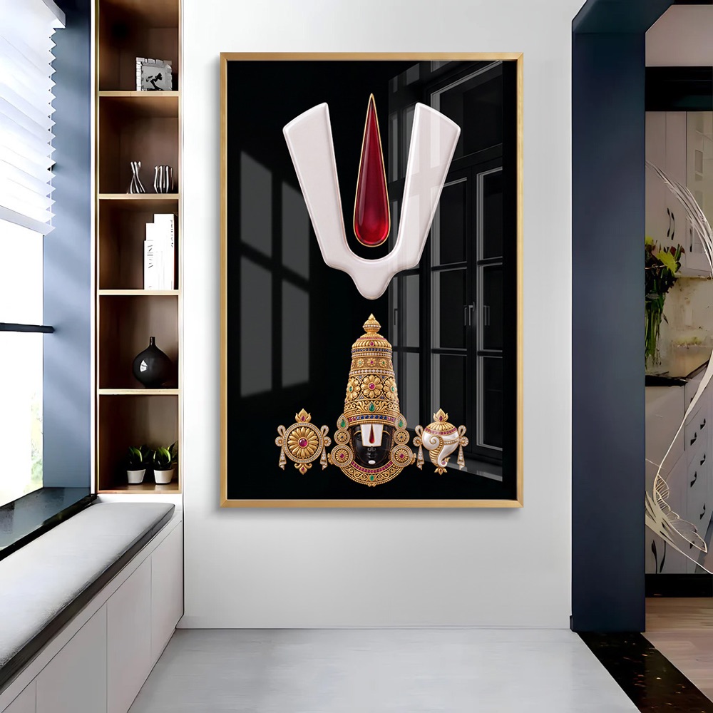Modern Venkateswara Tilak Black Wall Frame - Image 2
