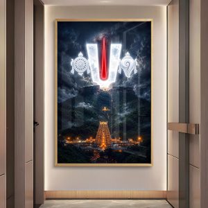 Glowing Cosmic Namam Over Tirumala Temple Art