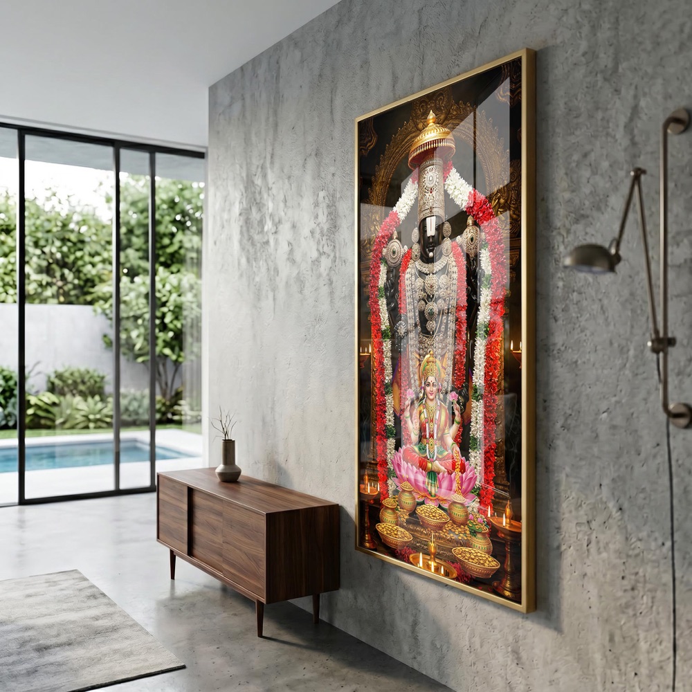 Red Garland Tirupati Balaji With Goddess Lakshmi - Image 3