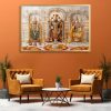 White Marble Balaji Triple Shrine Mandir Glass Painting