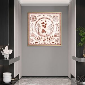 Traditional Warli Village Mother Child Wall Art