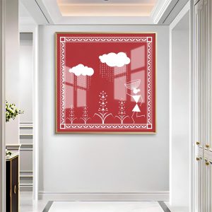 Monsoon Rain Harvest Farming Warli Wall Frame