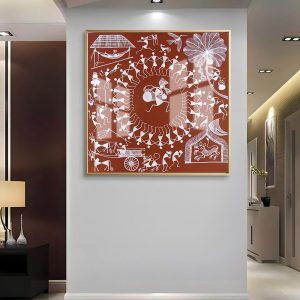 Terracotta Tarpa Musician Community Dance Warli Art