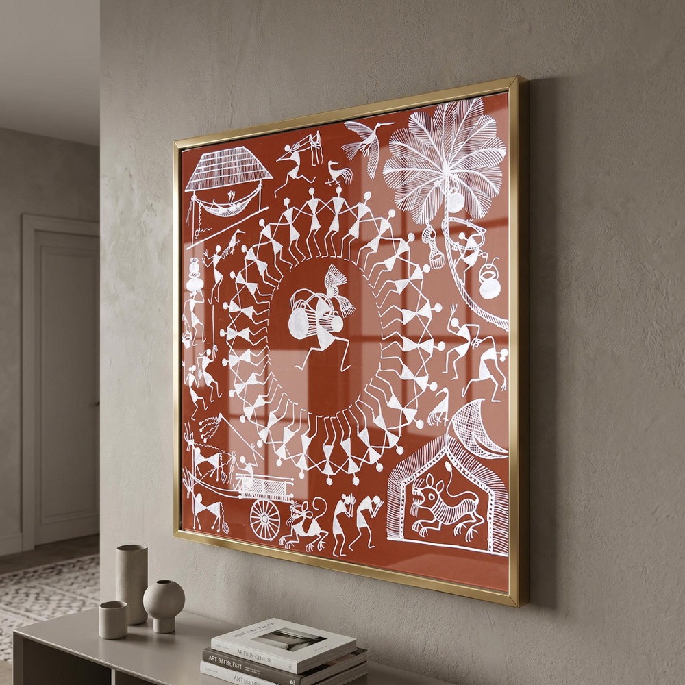 Terracotta Tarpa Musician Community Dance Warli Art - Image 3