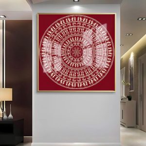 Circular Tribal Mandala Motif Warli Wall Art