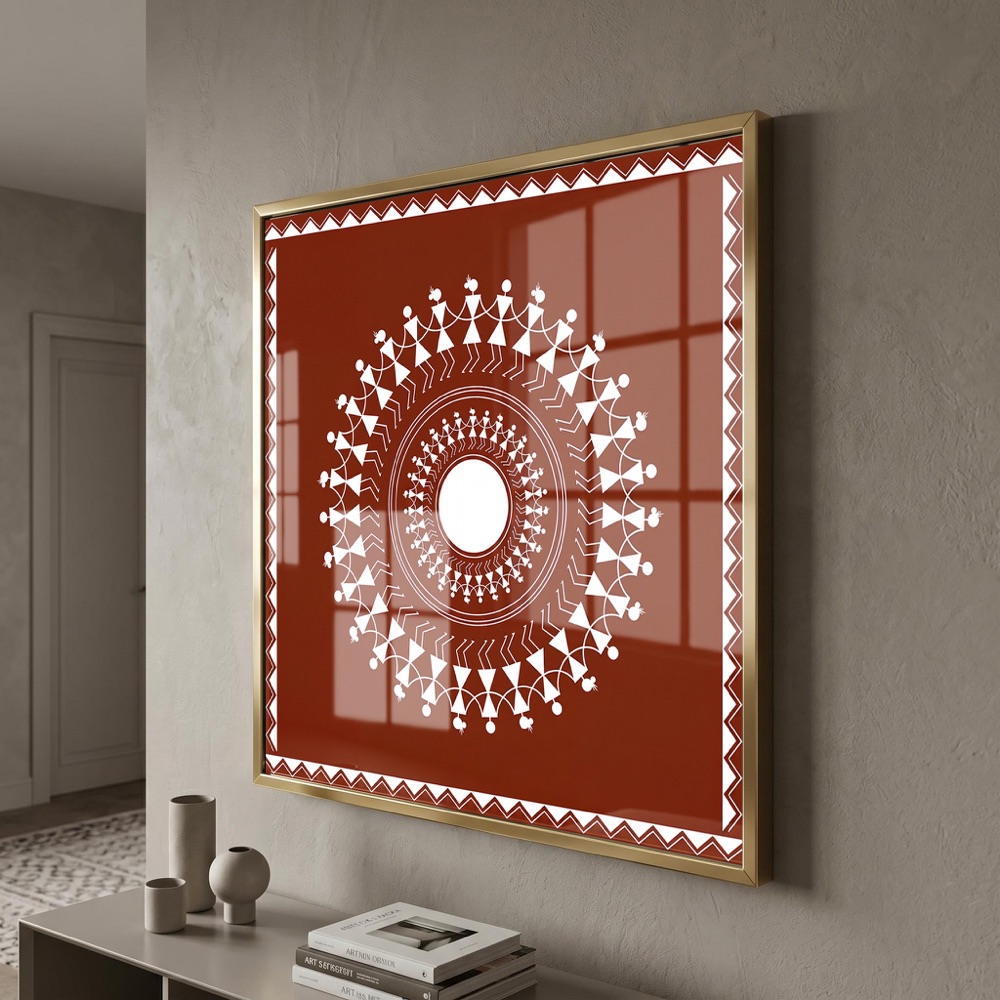 Concentric Circle Community Ring Warli Painting - Image 3