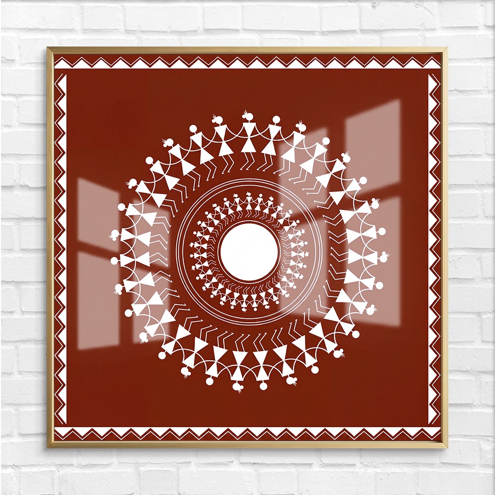 Concentric Circle Community Ring Warli Painting - Image 4