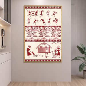 Beige Warm Toned Harvest Festival Warli Frame