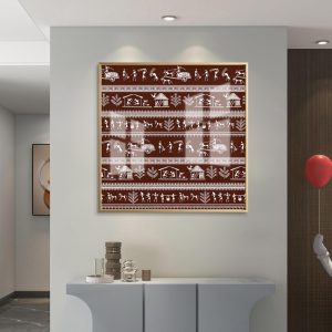 Bullock Cart Village Life Pattern Warli Artwork