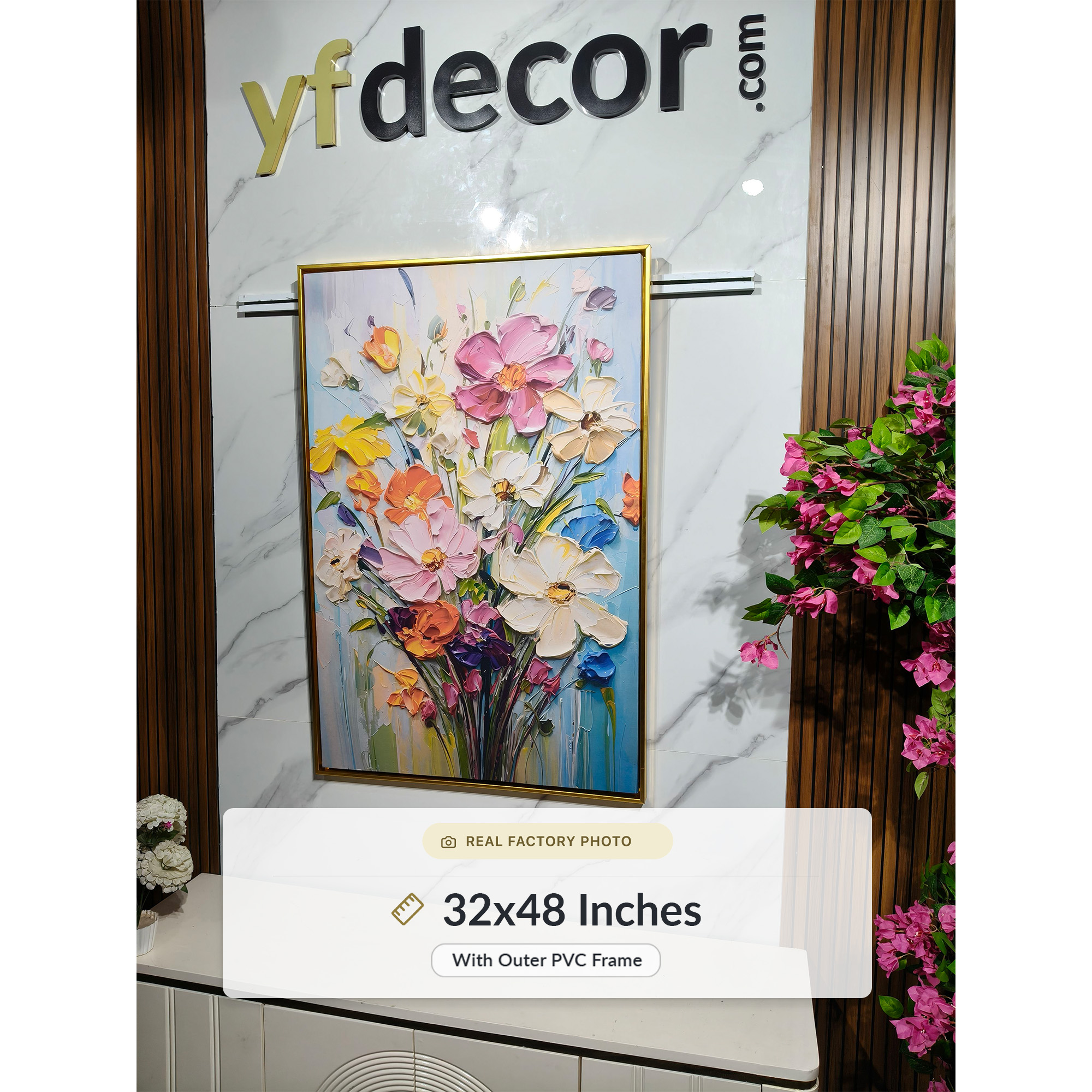 Vibrant Spring Floral Impasto Bouquet Painting - Image 4