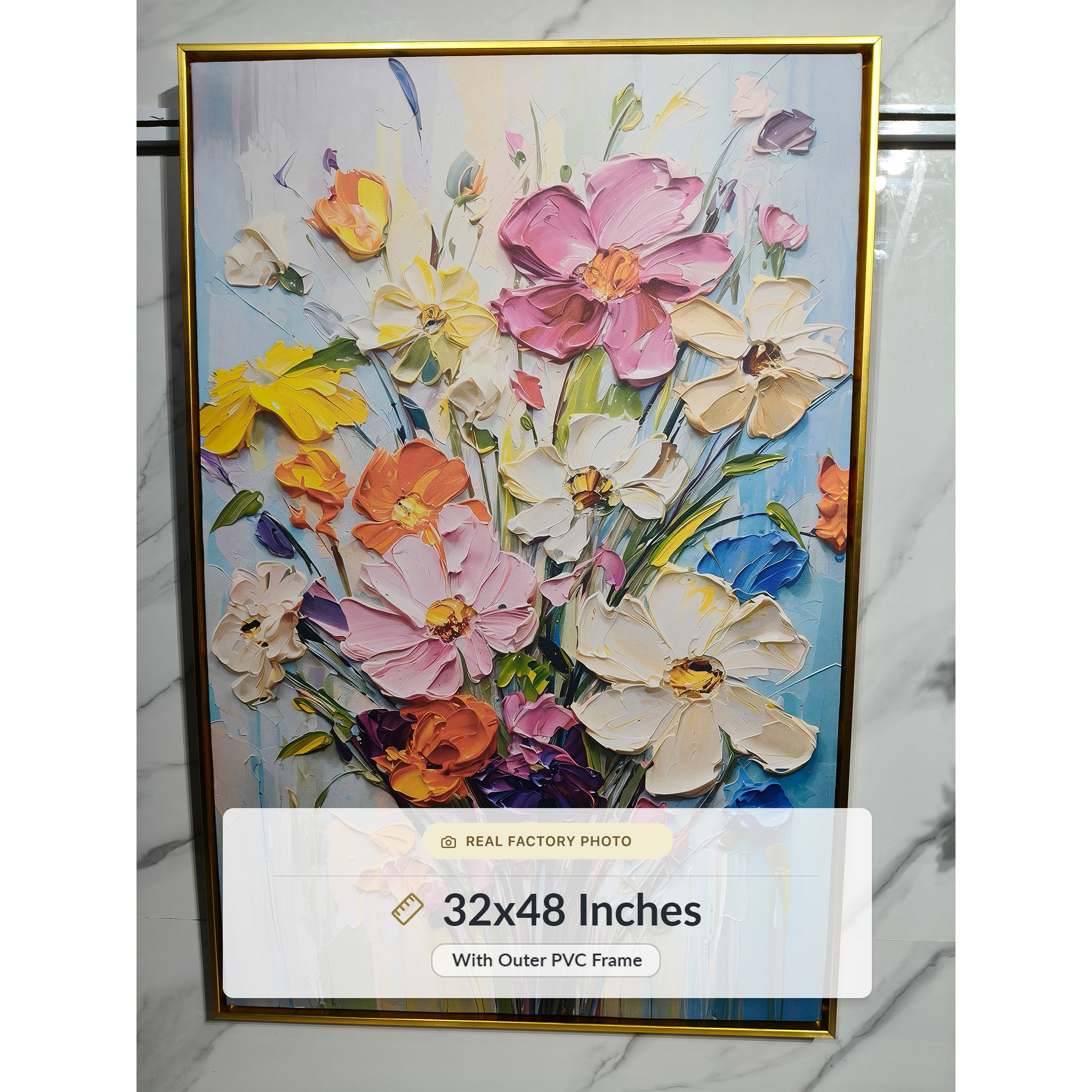 Vibrant Spring Floral Impasto Bouquet Painting - Image 6