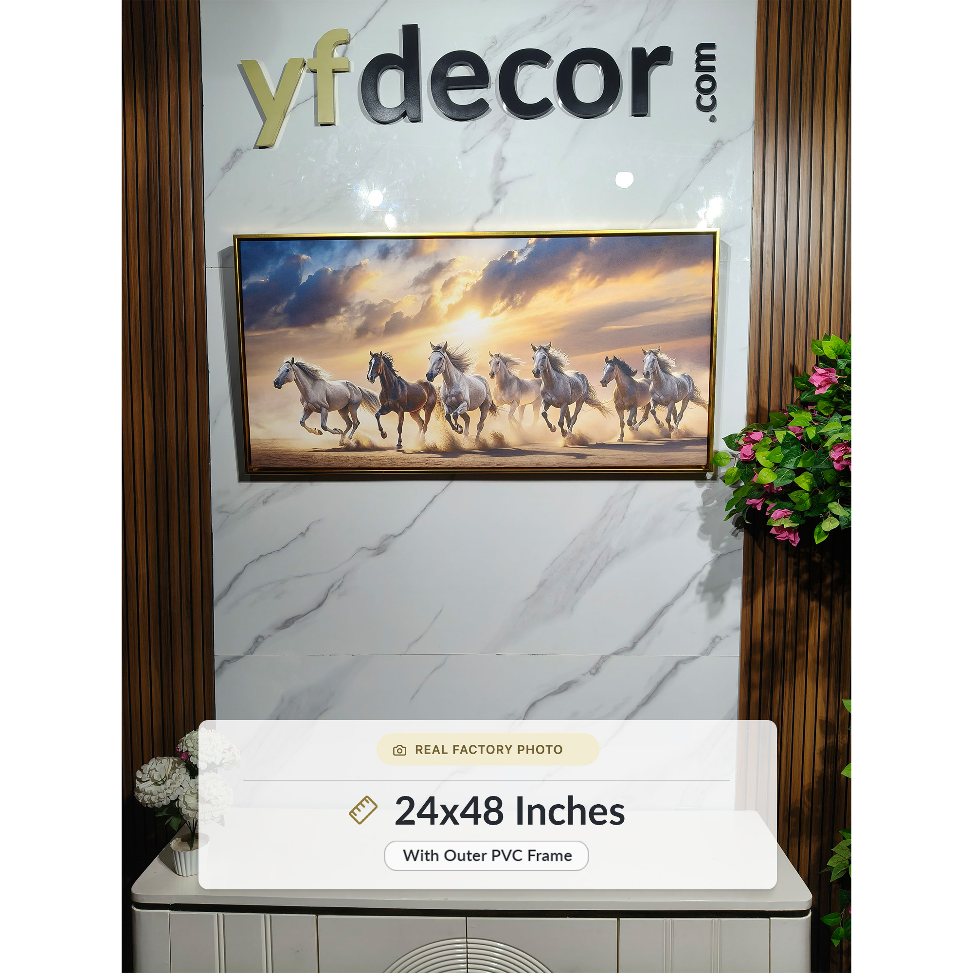 Storms End 7 Horses Vastu Canvas Painting - Image 4