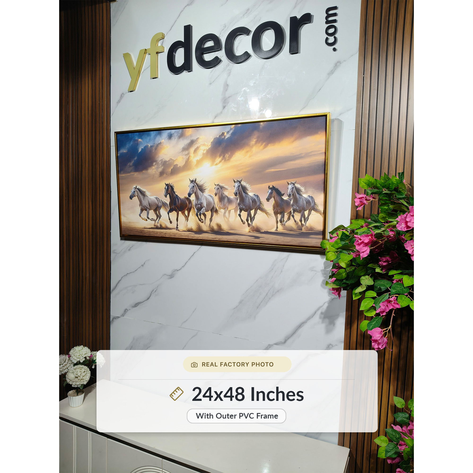 Storms End 7 Horses Vastu Canvas Painting - Image 5