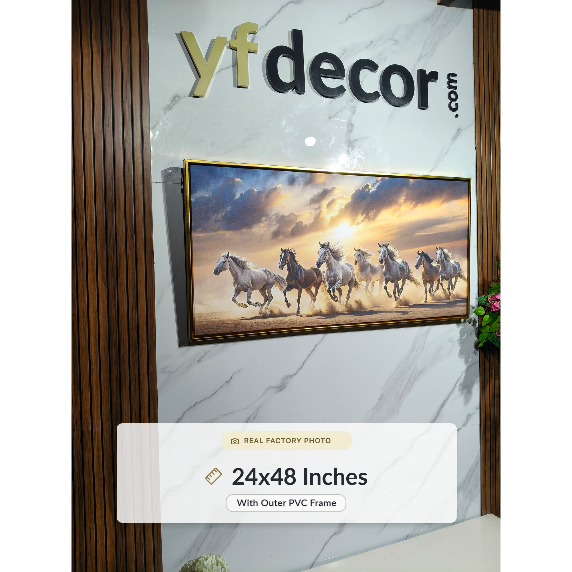 Storms End 7 Horses Vastu Canvas Painting - Image 6