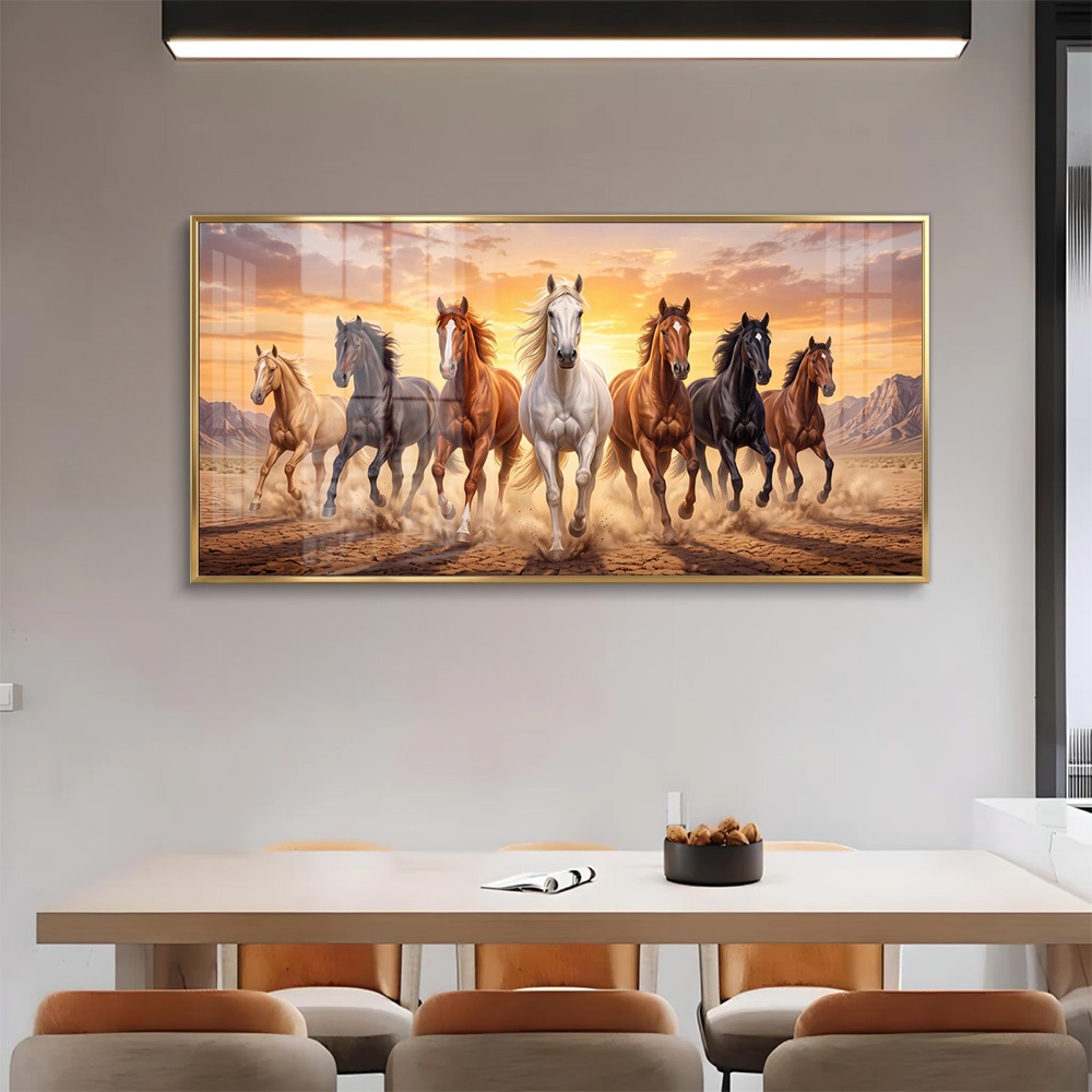 Desert Dust Storm 7 Horse Painting - Image 2
