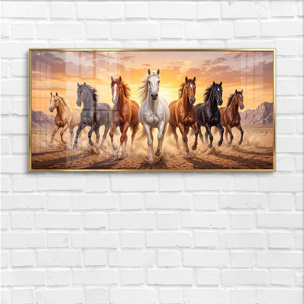 Desert Dust Storm 7 Horse Painting - Image 4