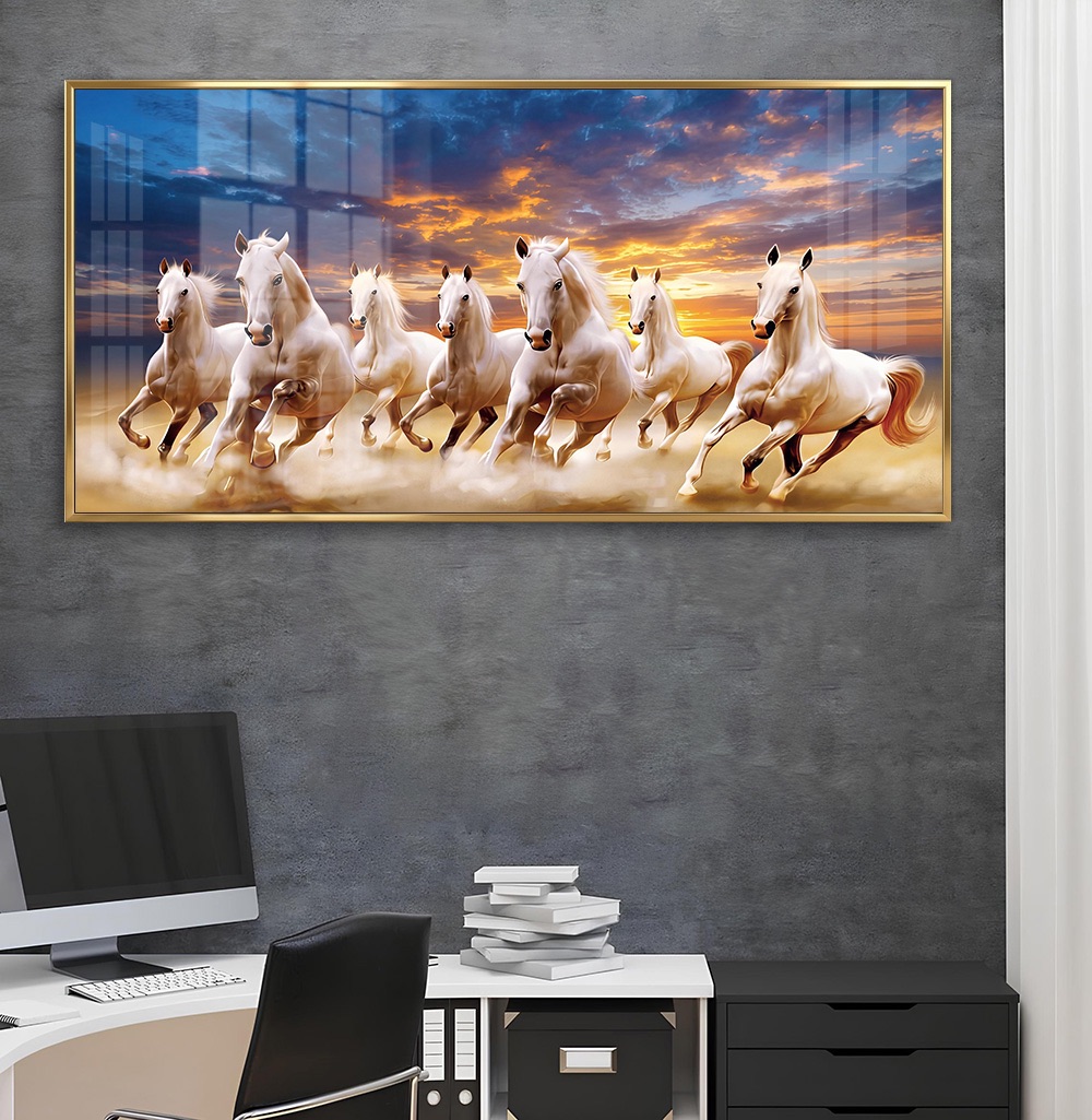 Golden Dust Storm 7 Horse Painting