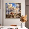 Stormy Sky Sunbeam Wild Seven Horses Painting