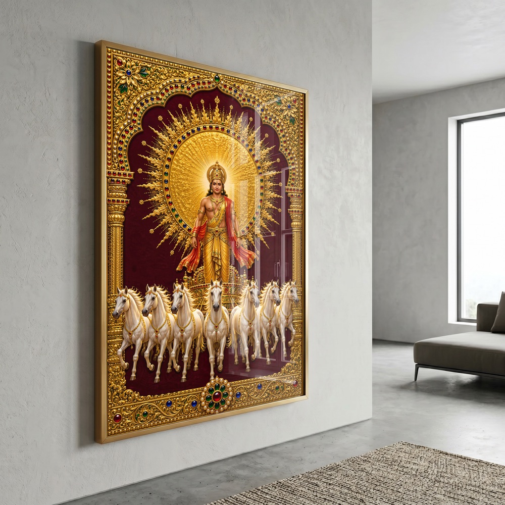 Surya Dev Chariot Seven Horse Painting - Image 3