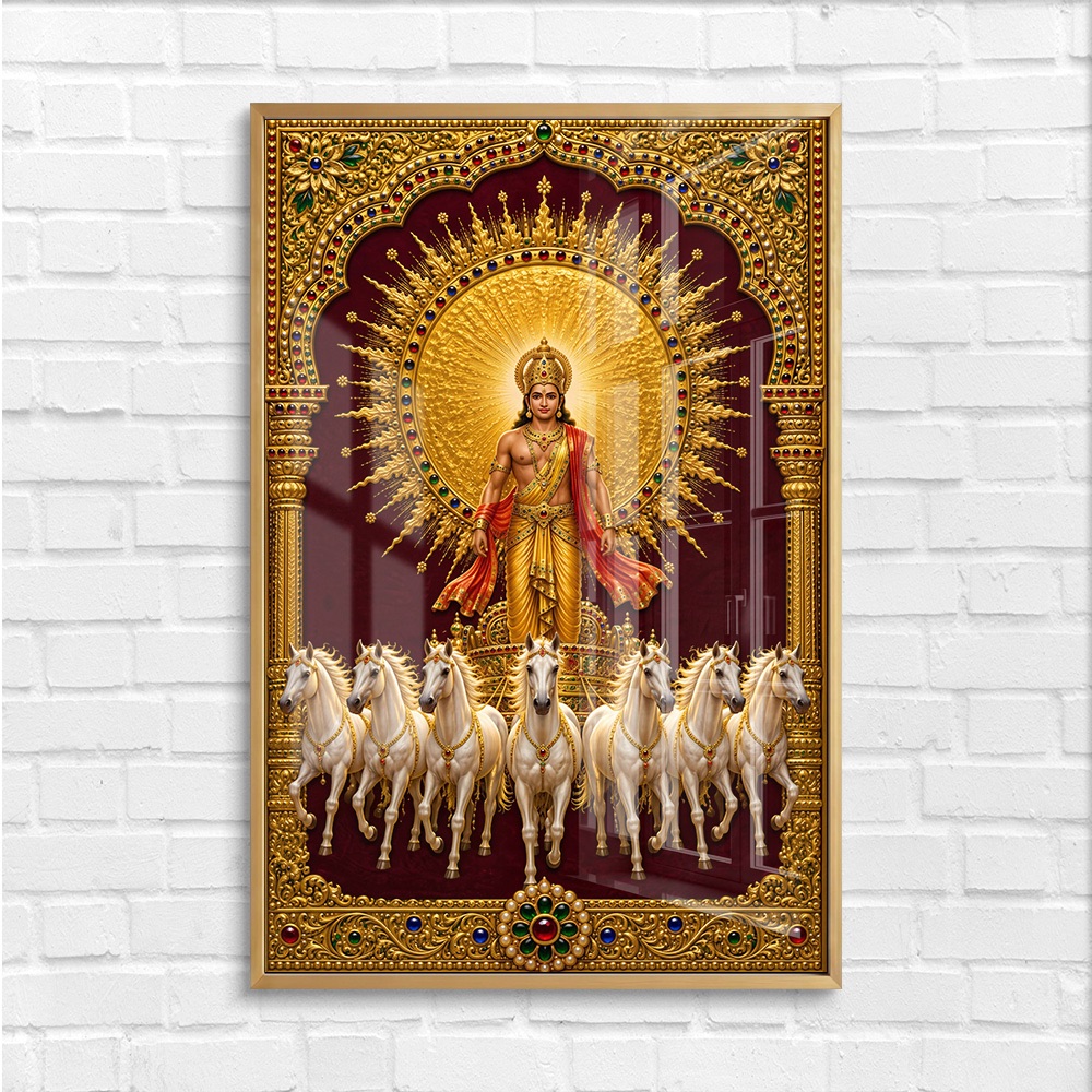 Surya Dev Chariot Seven Horse Painting - Image 4