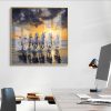 Beach Reflection 7 Horse Sunrise Painting