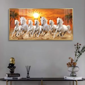 Snow Mountains Horses Running Painting