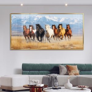 Vintage Sunset Seven Horse Hill Painting
