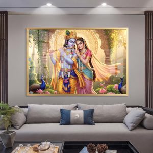 Radha Krishna Flute Love Wall Art