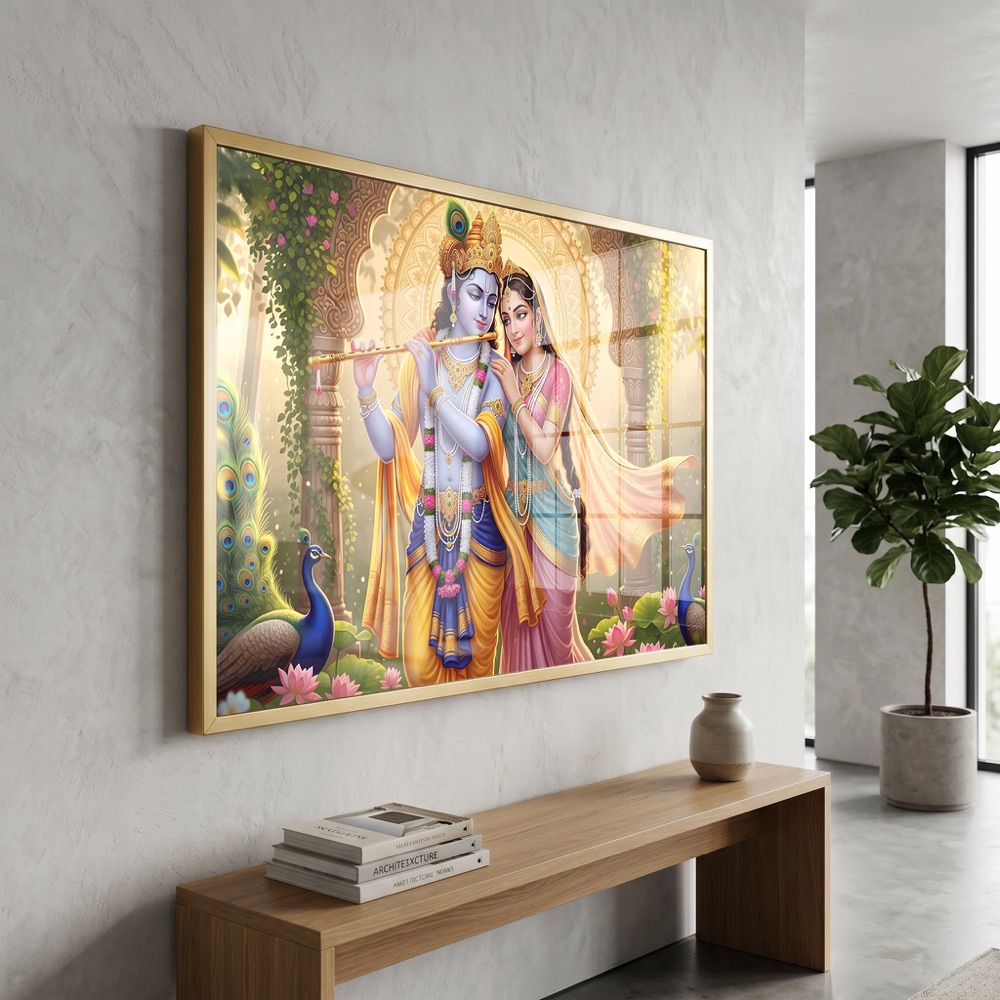 Radha Krishna Flute Love Wall Art - Image 3