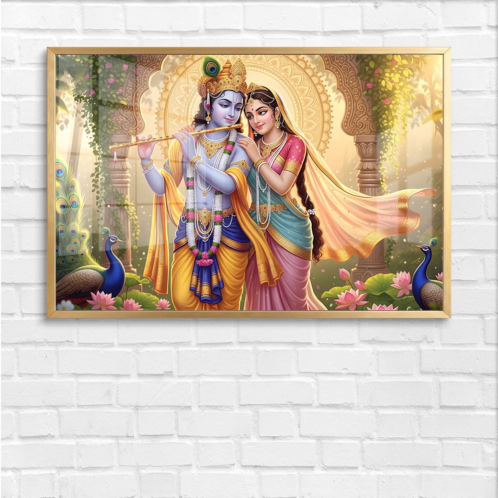 Radha Krishna Flute Love Wall Art - Image 4