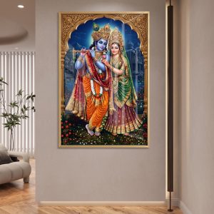 Traditional Radha Krishna Temple Wall Art