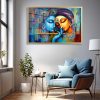 Modern Abstract Radha Krishna Wall Art