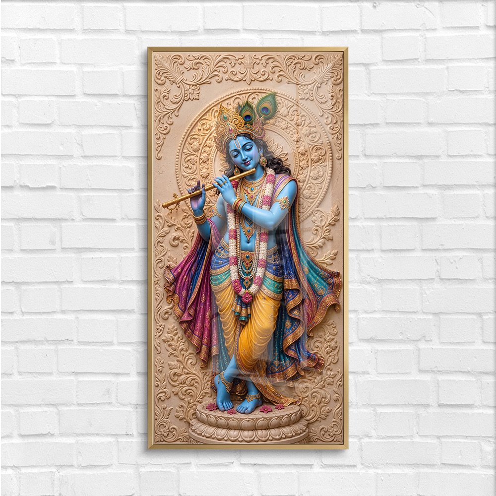 Divine Krishna Flute Mandala Style Painting - Image 4