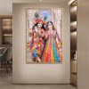 Floral Marble Radha Krishna Temple Art