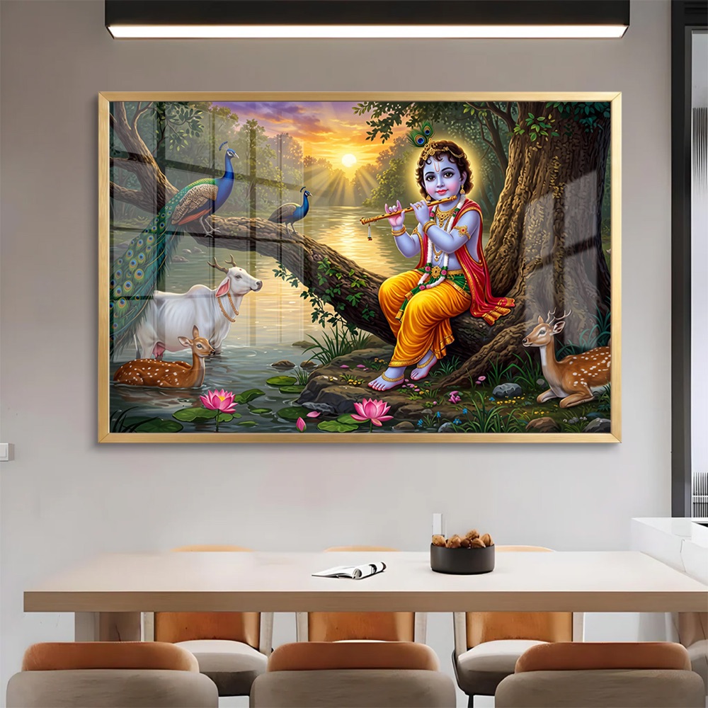 Bal Krishna Riverside Flute Painting