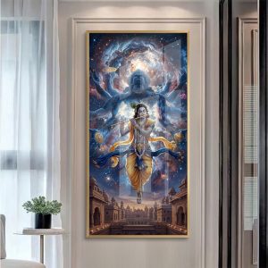 Vishwaroop Krishna Cosmic Flute Painting