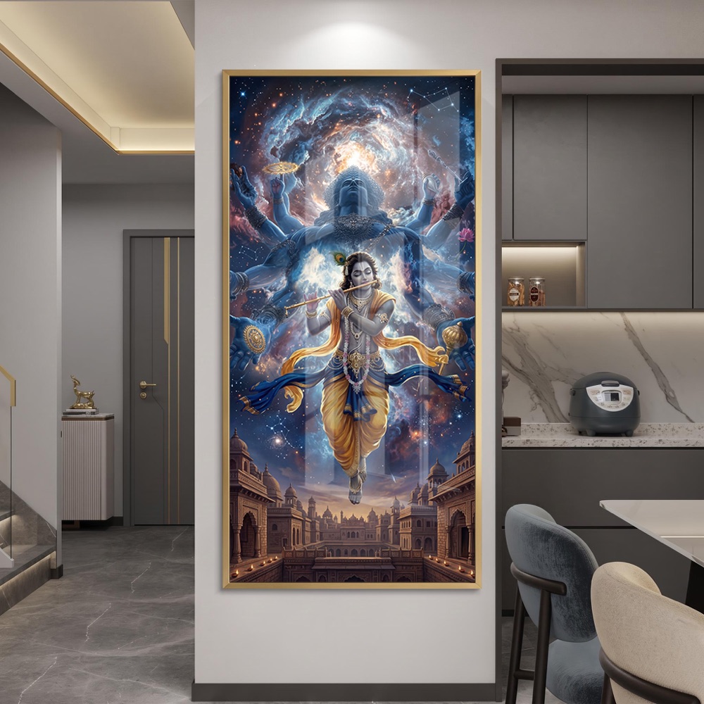 Vishwaroop Krishna Cosmic Flute Painting - Image 2