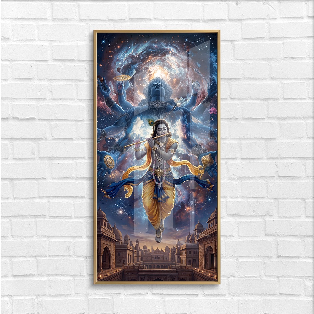 Vishwaroop Krishna Cosmic Flute Painting - Image 4