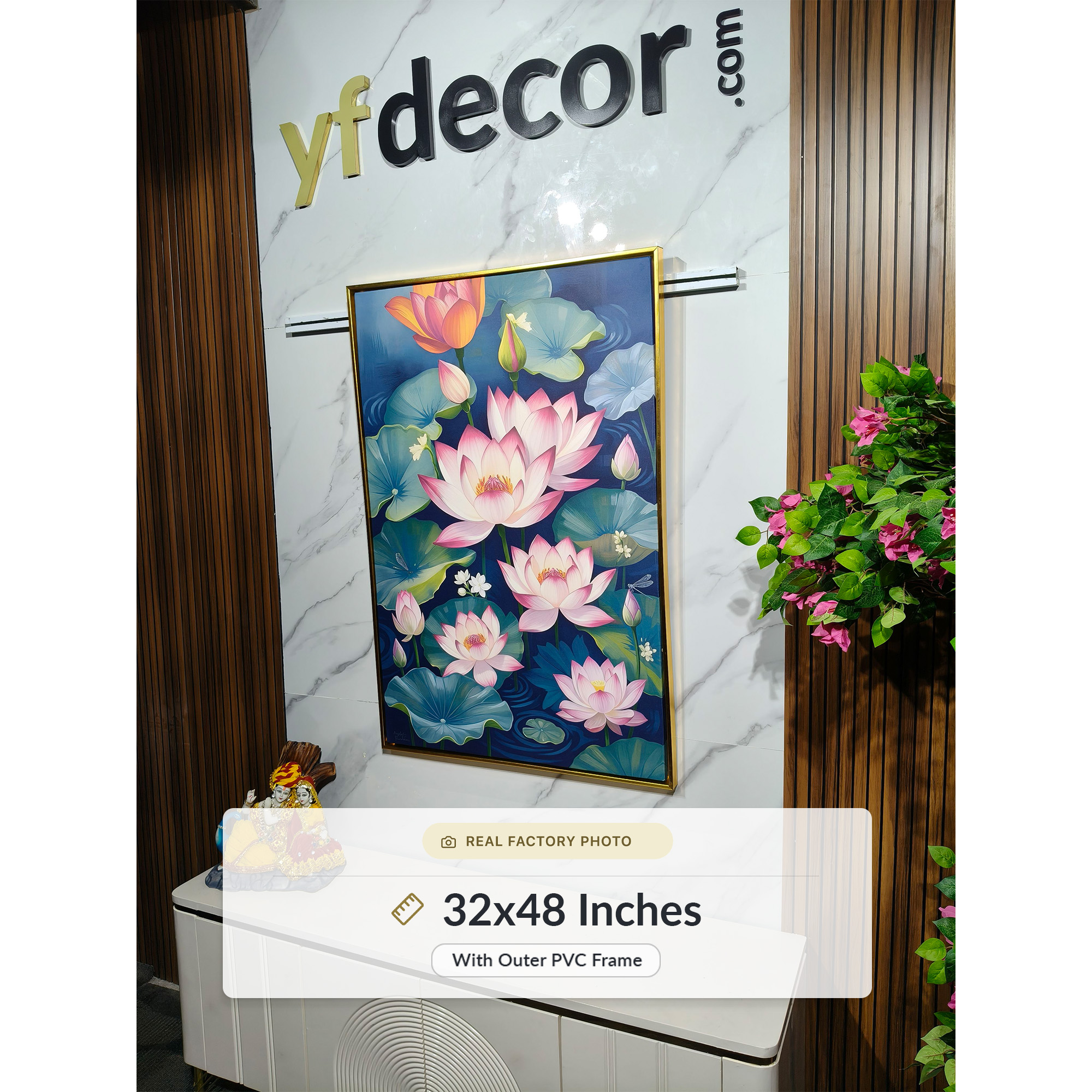 Midnight Blooms Pink Lotus Vastu Canvas - Image 4