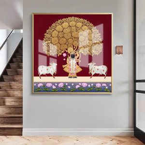 Shreenathji with Golden Kalpavriksha Tree Pichwai Art