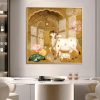 Traditional Golden Lotus Cow Pichwai Painting