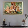 Lord Shiva Parvati Floral Theme Family Painting