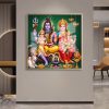 Shiva Parvati Family with Ganesha Kartikeya Painting