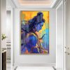 Lord Shiva Blue Abstract Profile Painting